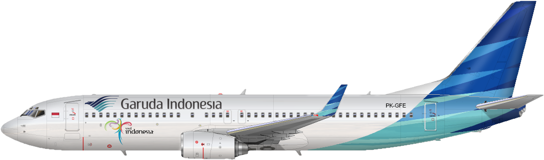 Garuda Indonesia Aircraft Png (1080x375), Png Download