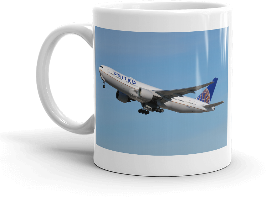 United Boeing 777 Coffee Mug - United Airlines (1000x1000), Png Download