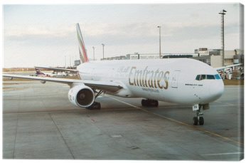 Boeing 777-300 Emirates On The Airport, Prague Canvas - Václav Havel Airport Prague (400x400), Png Download