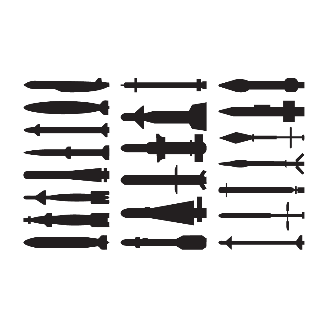Bombs & Missles Decal Set - Decal (1051x1042), Png Download