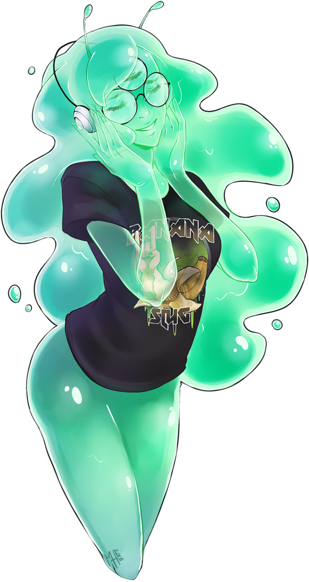 My Very First Slime Girl Monster Oc Thing Listening - Anime Slime Girl Characters (666x1198), Png Download