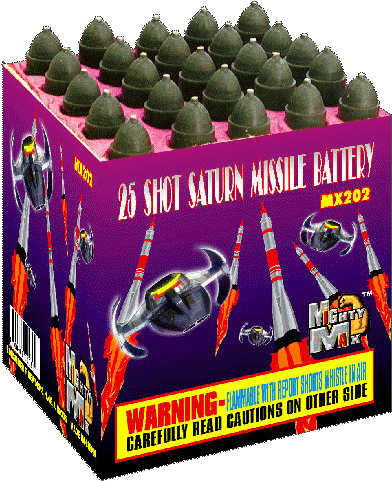 25s Saturn Missile Battery - Fireworks Mighty Max (500x500), Png Download