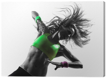 Woman Exercising Fitness Zumba Dancing Silhouette Canvas - No Joining Fee Fit4less (400x400), Png Download