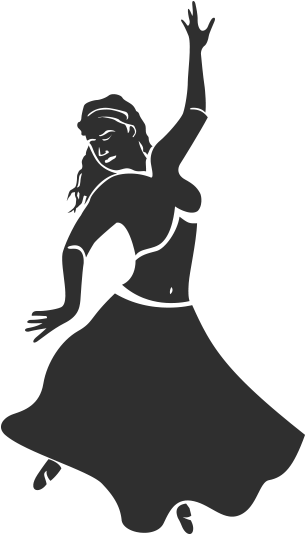 Bollywood Dancer Silhouette Transparent (372x653), Png Download