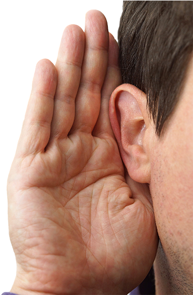 Your Comments And Ideas About The Service You Received - Hand On Ear (728x583), Png Download