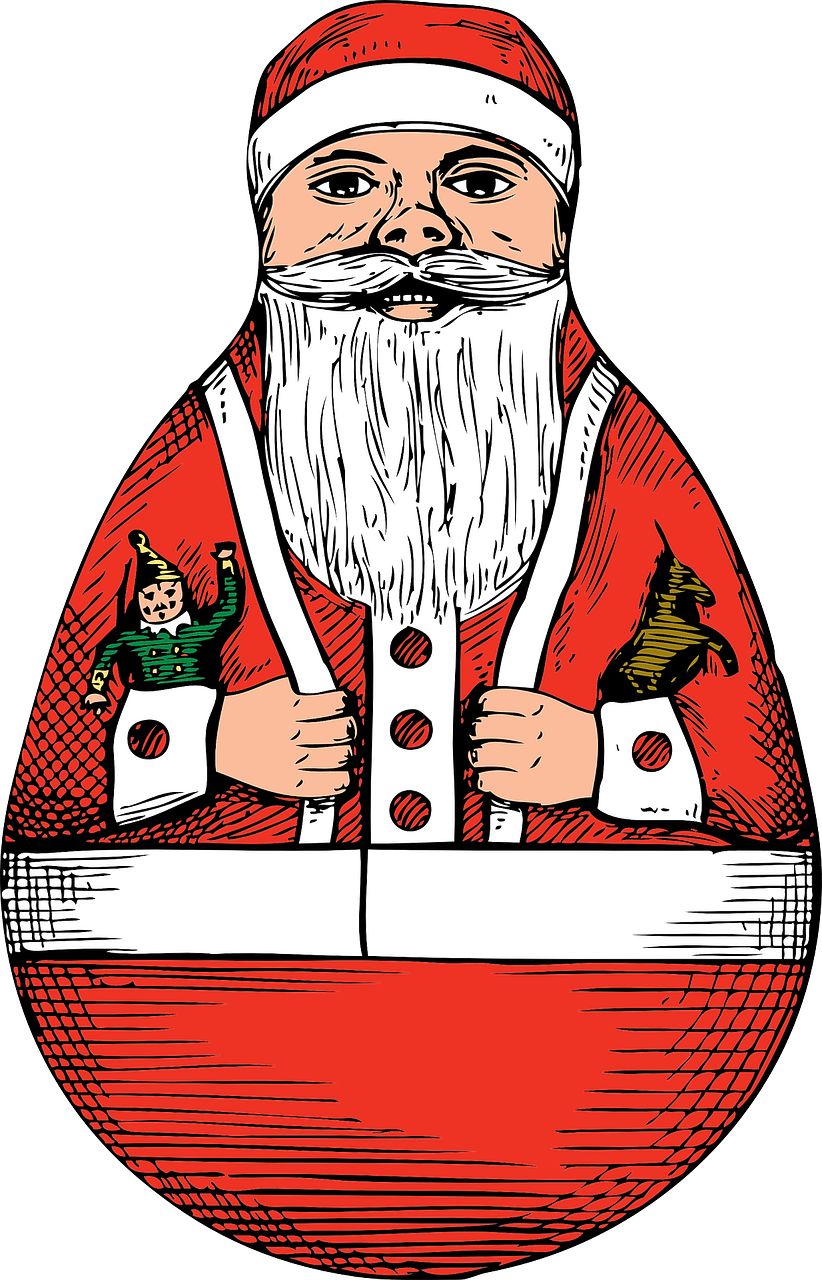 Vector Graphics,free Pictures, Free - Christmas Rolly Poley Santa Card (822x1280), Png Download