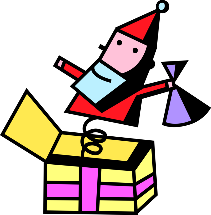 Vector Illustration Of Jack In The Box Children's Toy - Child (687x700), Png Download
