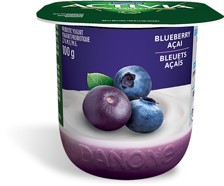 Blueberry-açaï - Activia Fruits Au Fond (502x380), Png Download