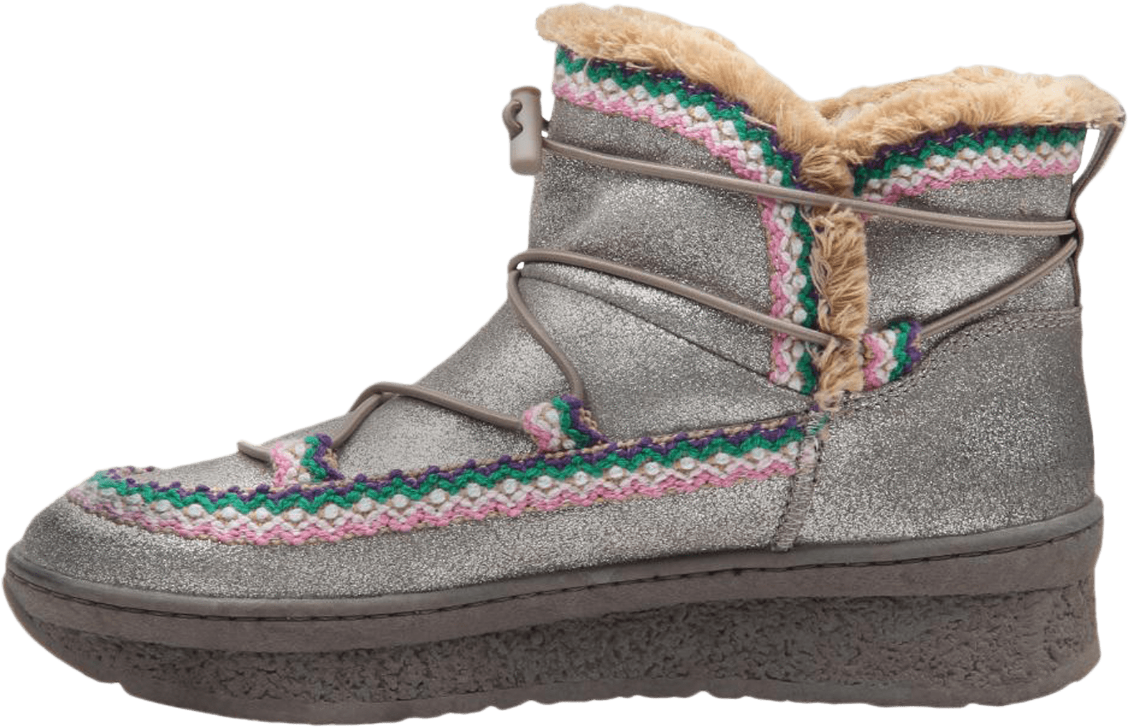 Womens Cold Weather Boot Terreno In Grey Silver Inside - Snow Boot (1782x1782), Png Download