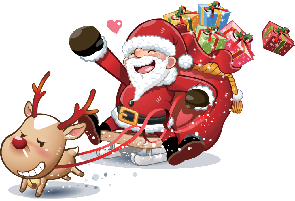 Cartoon Christmas Santa Claus Transparent - ซานตาคลอส Png (1024x698), Png Download