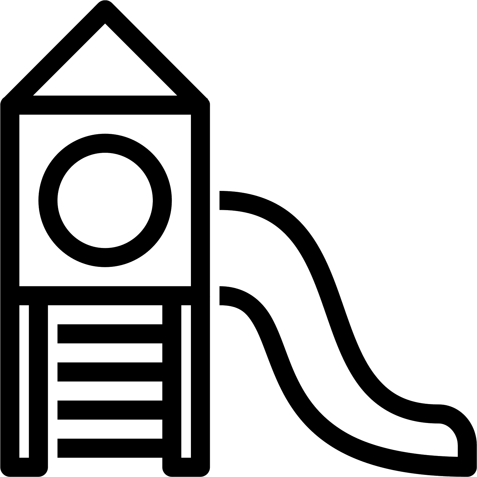 The Generic Playground Setup, An Angled Ladder Leading - Children Playground Icon (1600x1600), Png Download