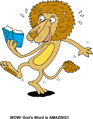 Amazed Lion Clipart - Lion Reading Clipart (312x400), Png Download