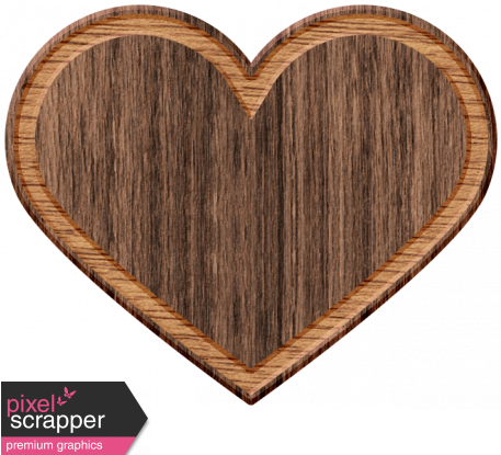 Byb Elements Wood Heart - Digital Scrapbooking (456x456), Png Download