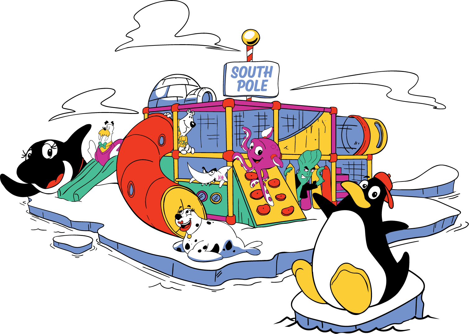 Ice Patch Hollow Gang On Their Playground - Ice Patch Hollow Indoor Playground (1507x1073), Png Download