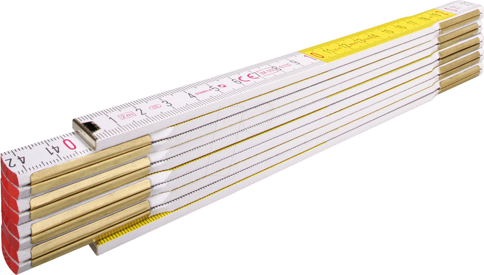Stabila Wooden Folding Rule, Series 600, Type 617 Stabila - Stabila 01128 600 Series 617 Folding Rule - White/yellow (1560x886), Png Download