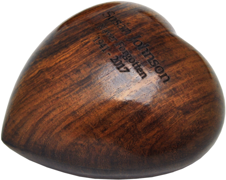 Side View Of Wooden Keepsake Urn Heart - Heart (500x500), Png Download