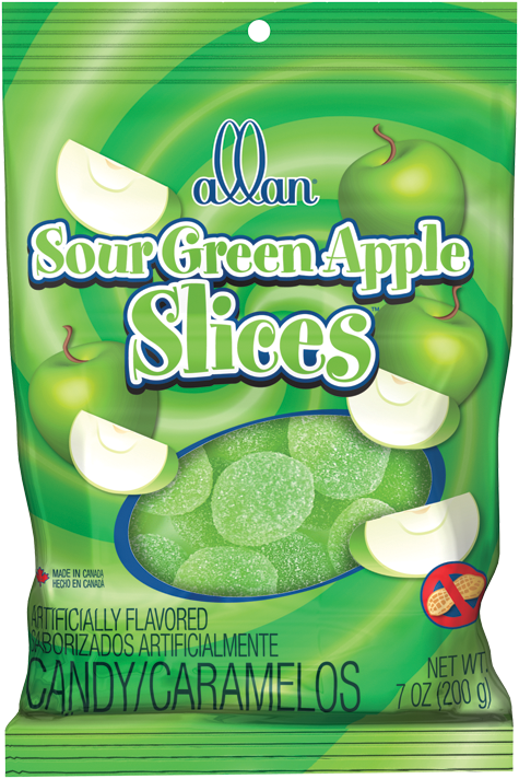 2272200 - Us - Bag - Sour Apple Slices - Seedless Fruit (533x800), Png Download
