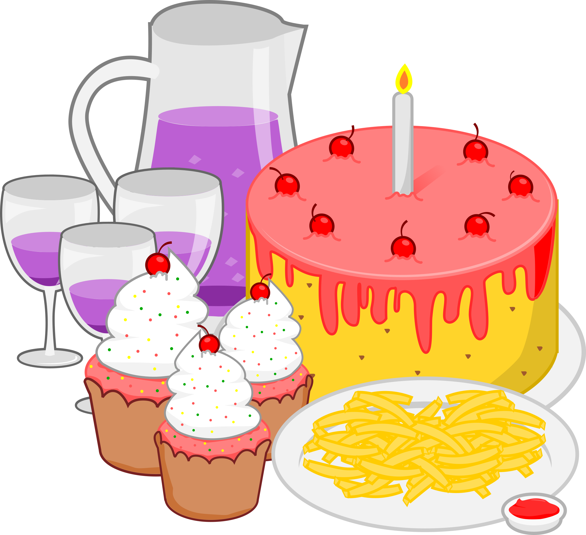Meal Clipart Party Food - Party Food Clipart (2400x2193), Png Download