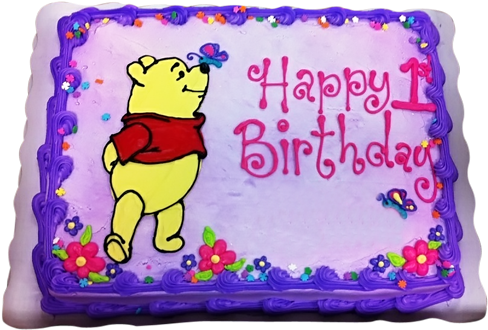 Winnie The Pooh Sheet Cake (500x500), Png Download