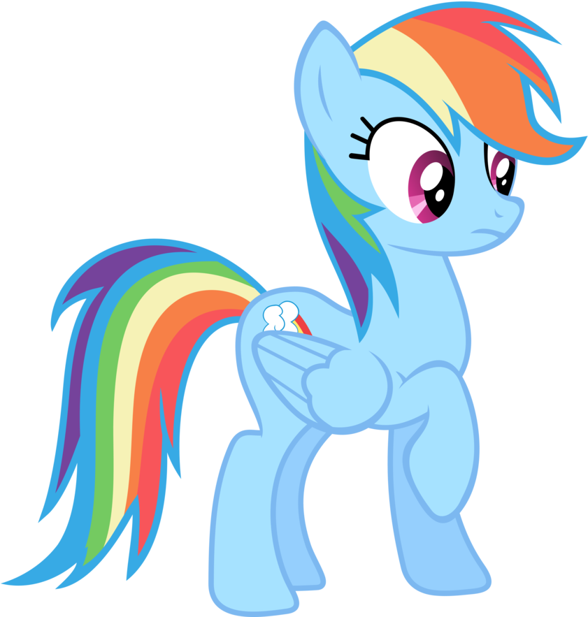 Unicorn Clipart Sad - Unicorn Rainbow Dash (900x900), Png Download