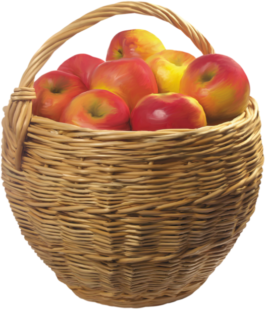 Apple - Корзина С Яблоками Рисунок (600x672), Png Download