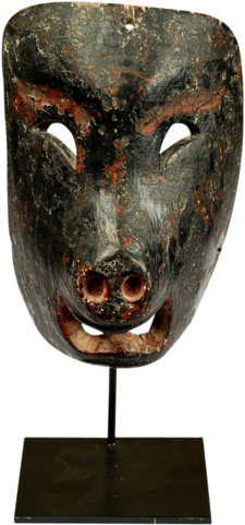Mexican Pig Mask - Bronze Sculpture (480x480), Png Download