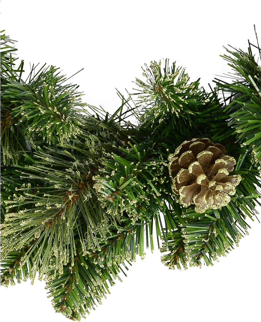 Natural Look Pine Wreath With Pine Cones & Lightly - Pine (901x1200), Png Download