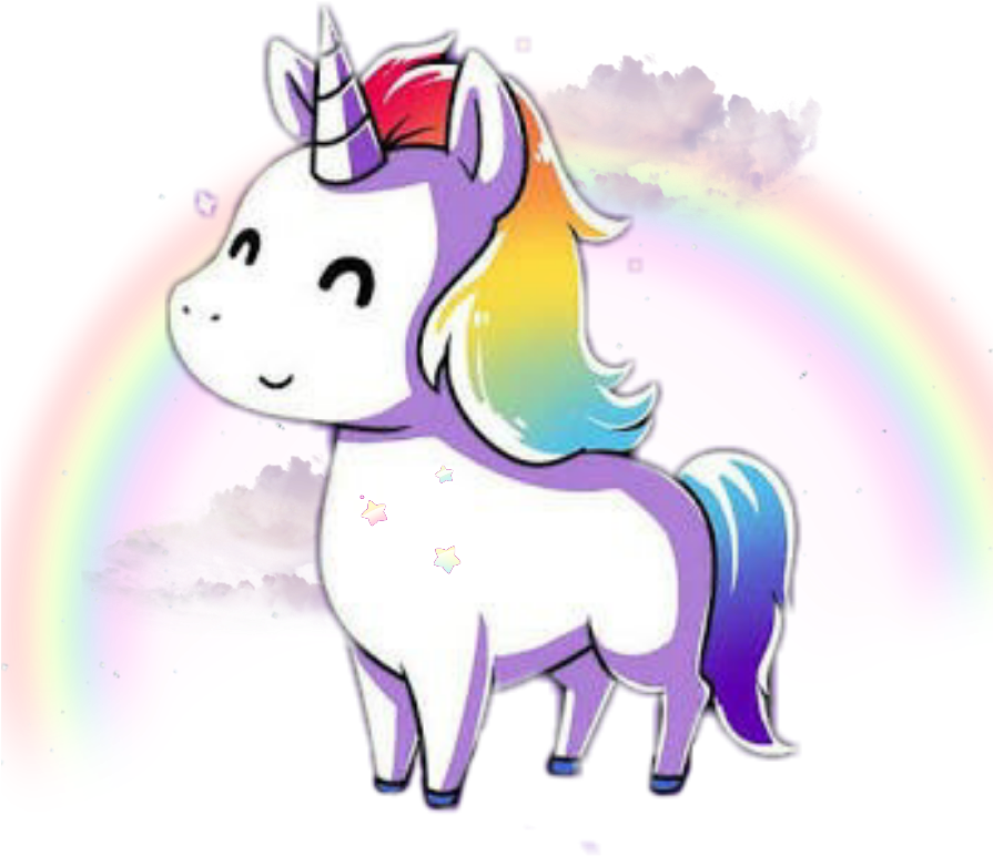 Unicorn Kawaii Rainbow Tumblr Cute Png Cute Rainbow - Cuentos De Unicornios Cortos (894x894), Png Download