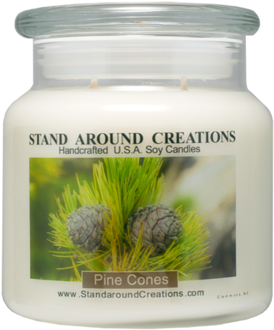 Pine Cones Apothecary 16-oz - Stand Around Creations Pine (green) Cones Apothecary (401x480), Png Download