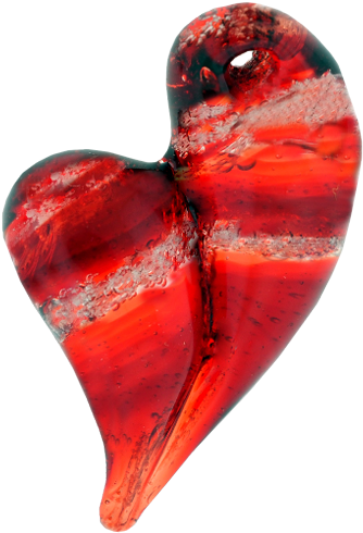 Hand Blown Glass Heart With Cremated Ashes Necklace - Loving Cremation Ash Pendant (500x500), Png Download