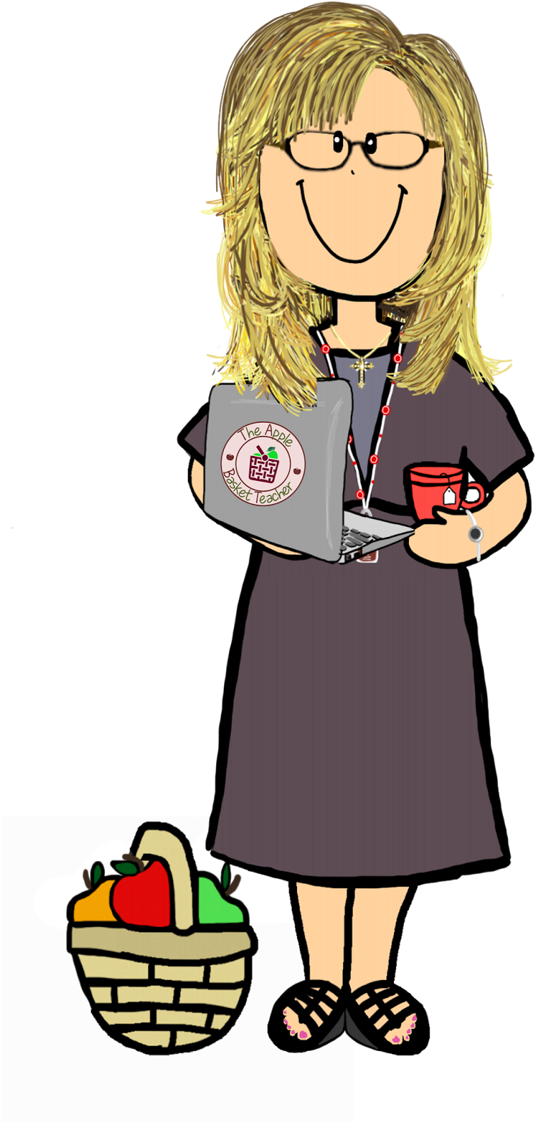 The Apple Basket Teacher - Clip Art (923x1600), Png Download