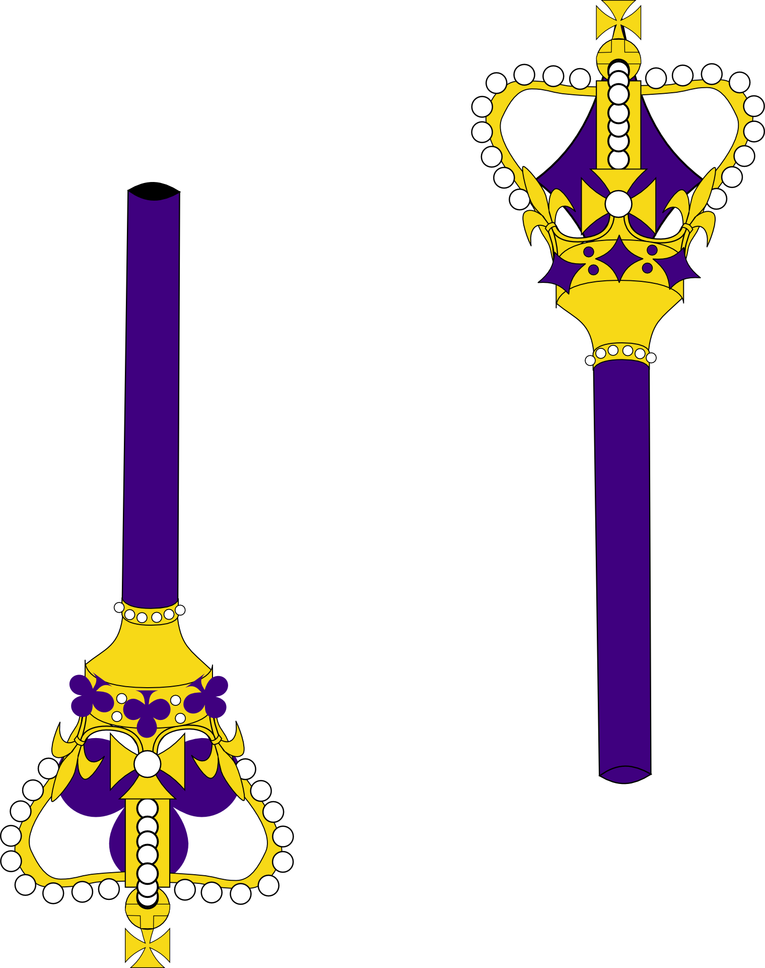 Sceptre Purple Staff Bishop Crown Free Image Vector - King Staff Vector (1519x1920), Png Download