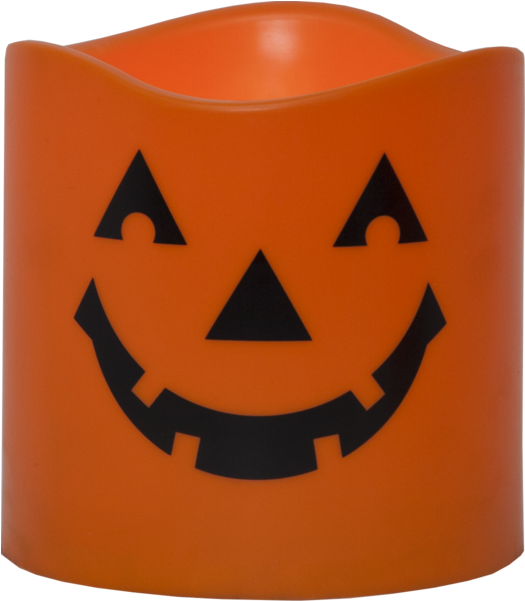 Led Pillar Candle Halloween - Candle (600x600), Png Download