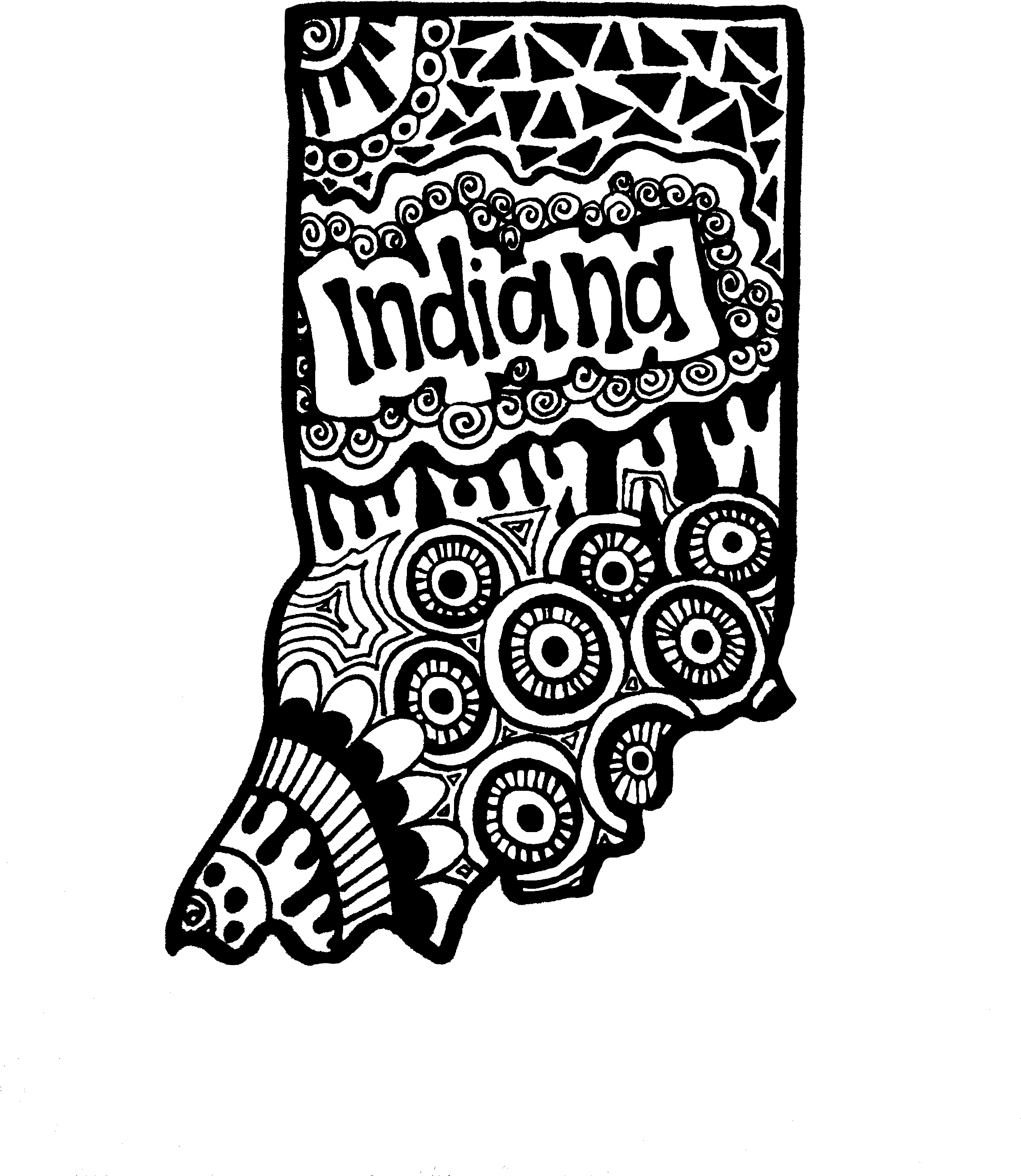 Indiana Zentangle - Illustration (2448x3264), Png Download
