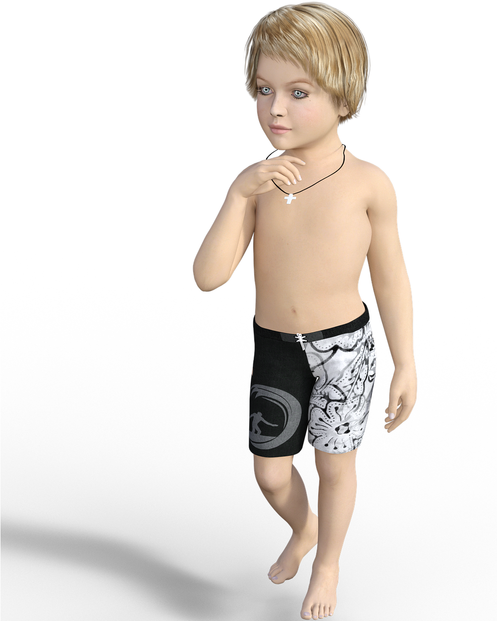 Child, Swimming Trunks, Summer, Play, Badeurlaub - Niño En Traje De Baño Png (553x720), Png Download