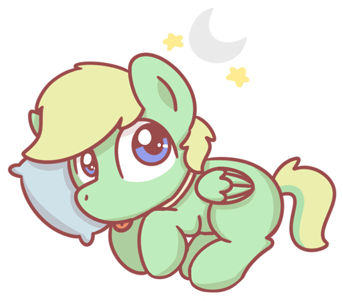 Sugar Morning, Blep, Chibi, Curled Up, Cute, Dog Pony, - Pillow (1280x1024), Png Download