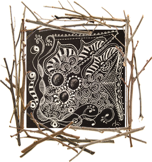 Zentangle On Darkness - Darkness (550x550), Png Download