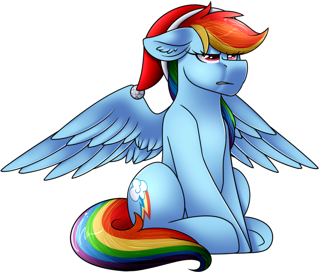 Black-magic101, Christmas, Hat, Holiday, Rainbow Dash, - Christmas Day (1236x1024), Png Download