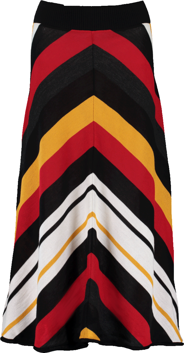 Msgm Diagonal Striped Midi Skirt In Black - Skirt (960x1223), Png Download