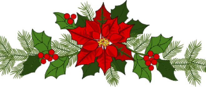 Halloween & Holidays Wizard - Red Holiday Garland Clip Art (660x280), Png Download