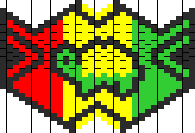 Rasta Ninja Turtle Mask Bead Pattern - Turtle Kandi Mask (651x445), Png Download