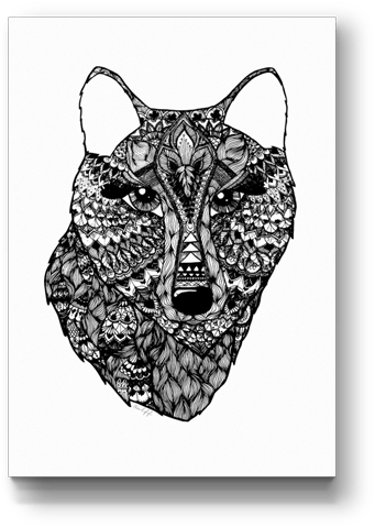 Wolf Poster Matte Paper - Illustration (500x540), Png Download