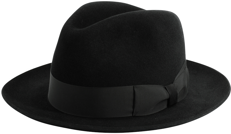 'shirwell' Luxury Handmade Fur Felt Fedora Black - Women's Hats (560x560), Png Download