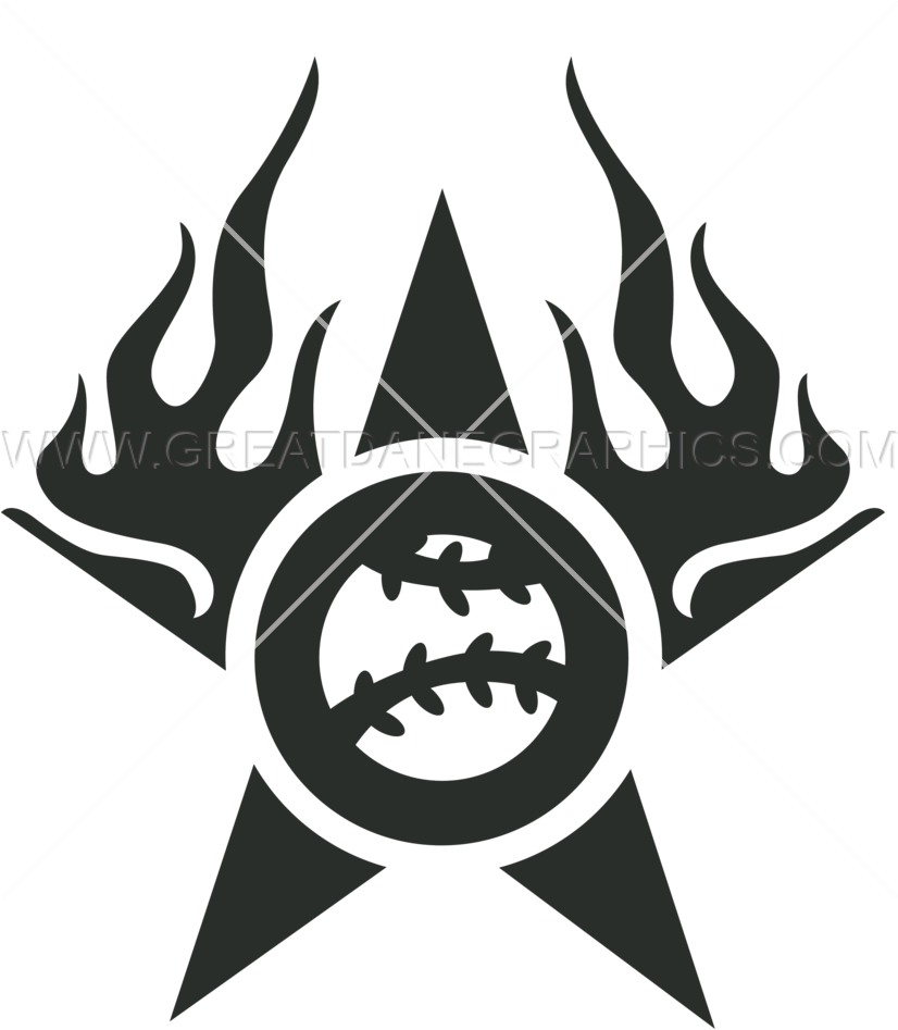Flaming Baseball Star - All Star Baseball (825x1068), Png Download