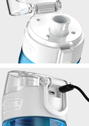 Http - //www - Thermos - Com/products/connected Hydration - Thermos Connected Hydration Bottle With Smart Lid (302x429), Png Download