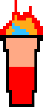 Flaming Shot - Yandere Chan Pixel Art (270x450), Png Download
