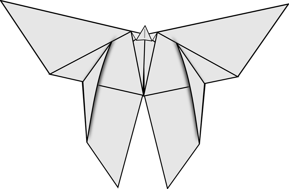Origami, Mariposa, De Papel Imagen Gratis En - Origami Butterfly Logo (960x627), Png Download