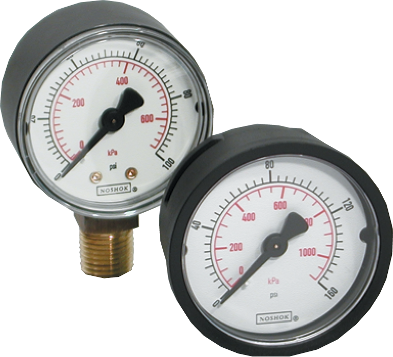 The Noshok Seires 100 Pressure Guage Ns-100 - Winters Pfq | Psi/kpa | 2" Dial 1/4" Back Connection (770x700), Png Download