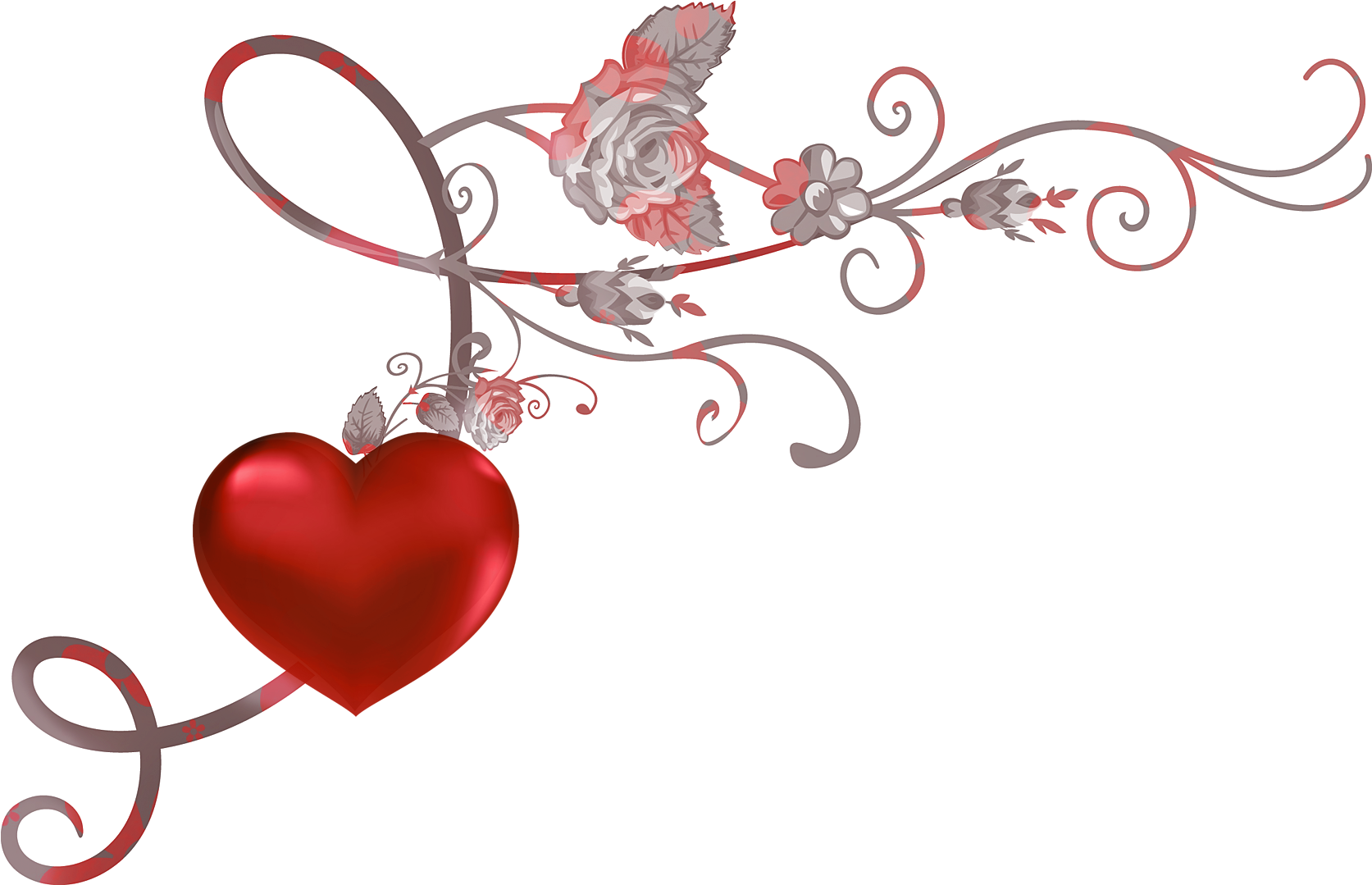 Red Heart Decor Png Picture Clipart - Coeur Saint Valentin Rouge (1710x1116), Png Download