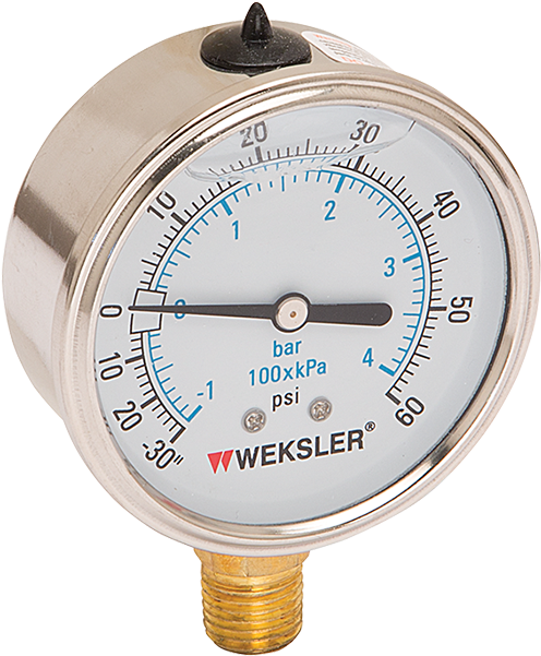 4 Inch Standard Liquid Filled Pressure Gauge 0-60 Psi - 1/8" Npt Air Compressor Hydraulic Pressure Gauge 0-60 (600x600), Png Download